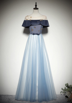 Simple and generous dress new style blue bridesmaid dress evening dress prom dress     