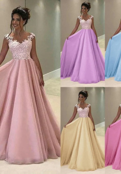 Lace Maxi Homecoming Bridesmaid Evening Party Princess Dress   