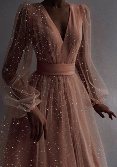 Simple Long Sleeve Bridesmaid Evening Party Midi Dress     