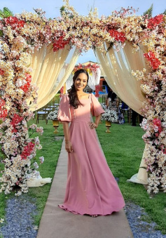 Pink Long Prom Dress Formal Graduation Evening Dresses Bridesmaid dress     