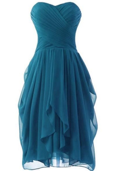 Beautiful Teal Color Short Bridesmaid Dress, Chiffon Sweetheart Short Party Dress      