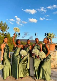 Simple Green Bridesmaids Dresses Long Evening Dress 