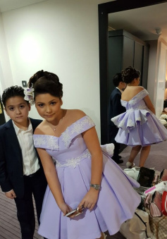 Lavender Bridesmaid Dresses Knee Length Wedding Party Gowns Plus Size Custom Made  