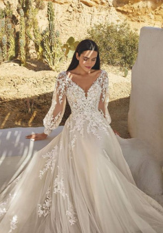 Gorgeous Princess A Line Wedding Dresses V Neck Bridal Gowns     