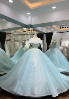 Stunning Long Ball Gown Wedding Dresses Off The Shoulder A Line Bridal Gowns     