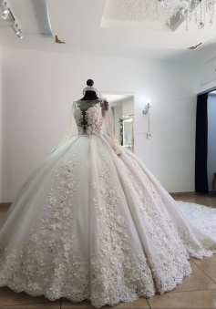 Stunning Long Ball Gown Wedding Dresses  A Line Prom Gowns     