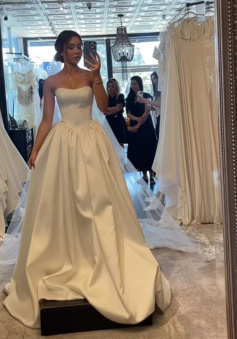 Simple Long Dress Ball gown Wedding Dress   