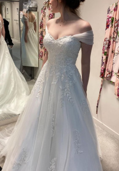 Off Shoulder Lace Wedding Dresses, A-line Wedding Dresses, Long Wedding Dresses, Bridal Gown   