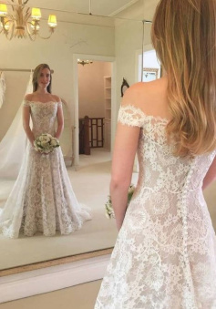 Graceful Boho Chic Lace Mermaid Wedding Dress    