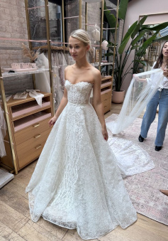Vintage Strapless Lace Long Wedding Dresses Bridal Gown       