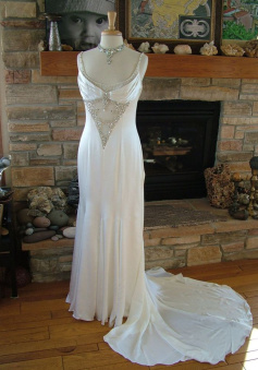 Vintage White Mermaid Prom Dress Wedding Dress    