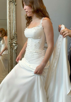 Straps Long Wedding Dress Simple Bridal Dresses     