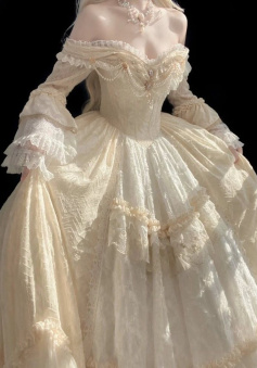 A Line Off Shoulder Ball Gown Wedding Dress Lace Princess Dress     