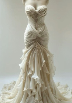 Stunning Mermaid Long Ivory Wedding Dresses       