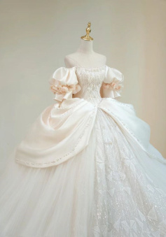 A-line Evening Gown Long Party Prom Dresses Strapless Wedding Dresses       