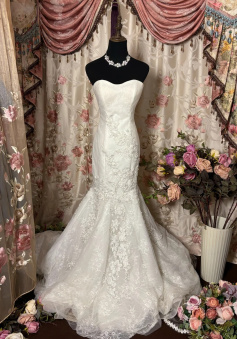 White Strapless Long Elegant Wedding Dresses Princess Bridal Gown      