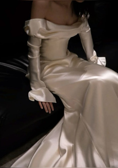 Off Shoulder Long Wedding Dress Princess Bridal Gown      