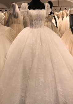 Luxury Wedding Dresses, Popular Lace A-line Bridal Gowns  