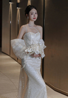 Sexy Mermaid Long Wedding Dress Evening Party Dresses   