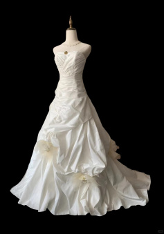 A Line White Party Dress Long Evening Dress Princess Wedding Dress   