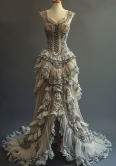 A Line Lace Wedding Dress Long Evening Dress Prom Dress