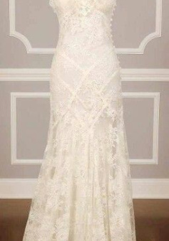 A Line Lace Vintage Wedding Dresses Retro Bride Gown