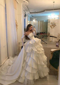 Elegant White Wedding Dress Multi-Layer Bride Gowns