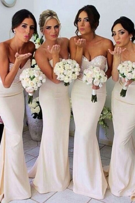 Gorgeous Mermaid Strapless Long Bridesmaid Dress/Wedding Party Dress ...