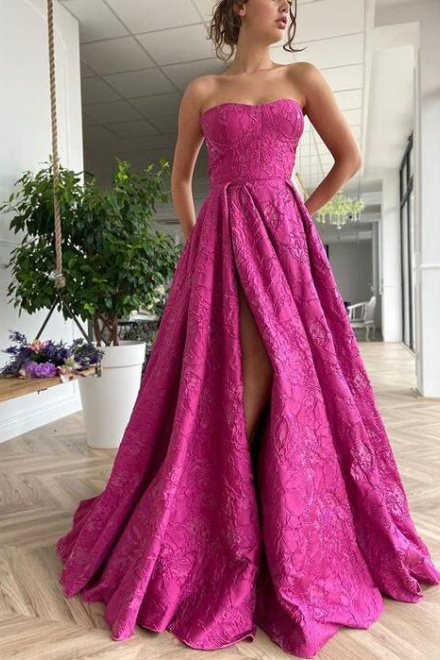 Strapless Long Prom Dress For Women - Wisebridal.com