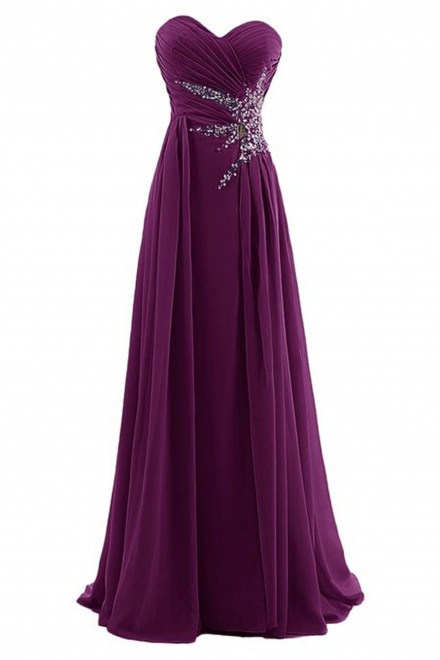 Hot-selling A-line Sweetheart Floor-Length Chiffon Beading Bridesmaid ...