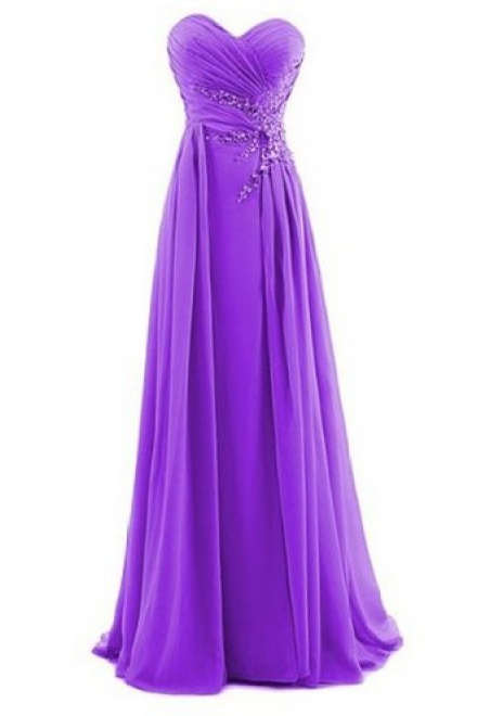 Hot-selling A-line Sweetheart Floor-Length Chiffon Beading Bridesmaid ...