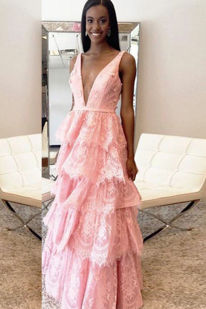 a line backless prom dress