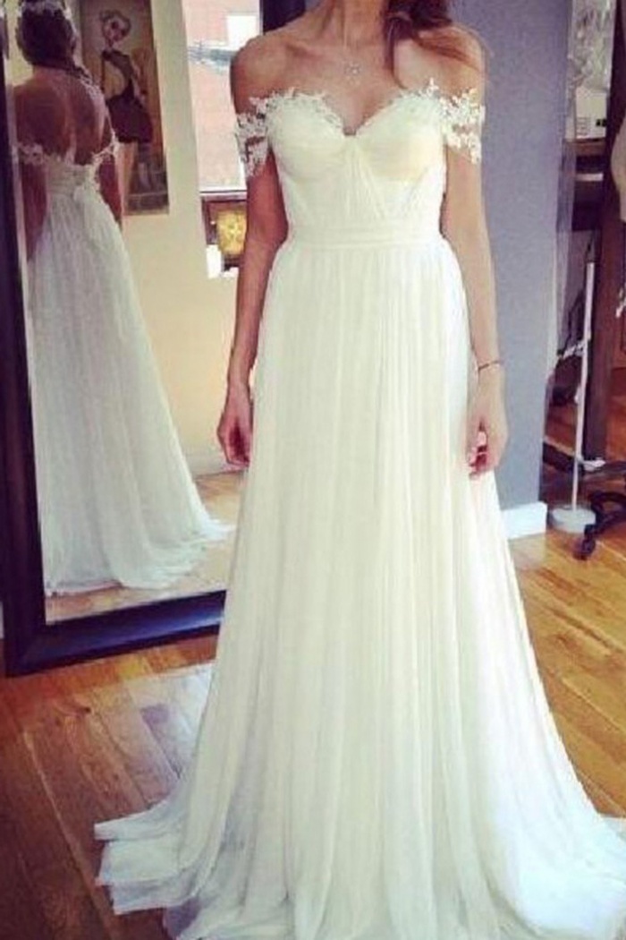 simple floor length wedding dresses