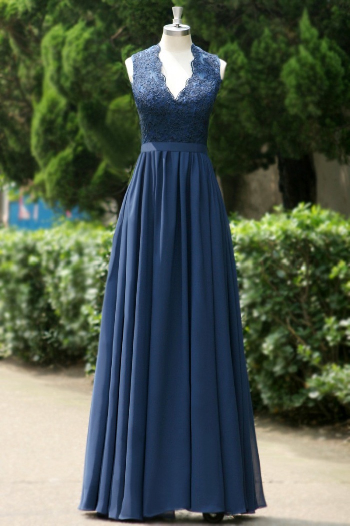 royal blue simple gown