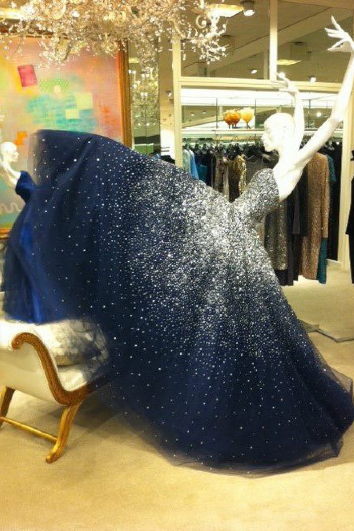 dark blue gown dress