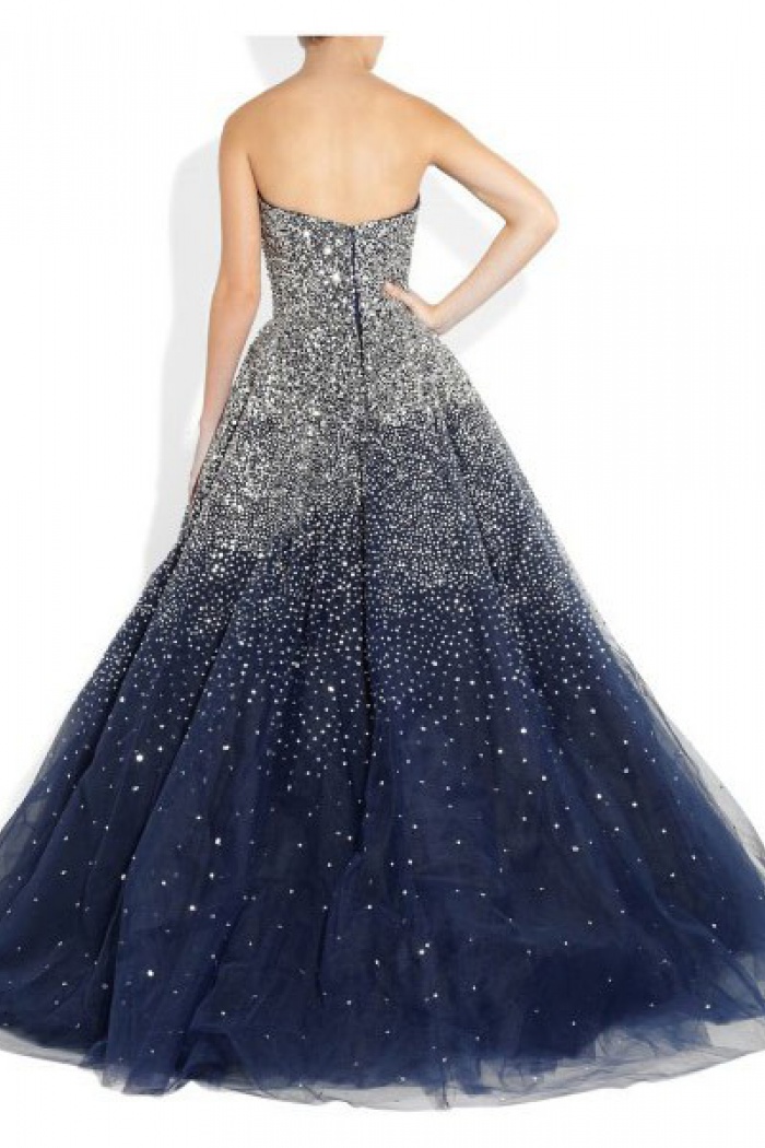 ball gown blue dress