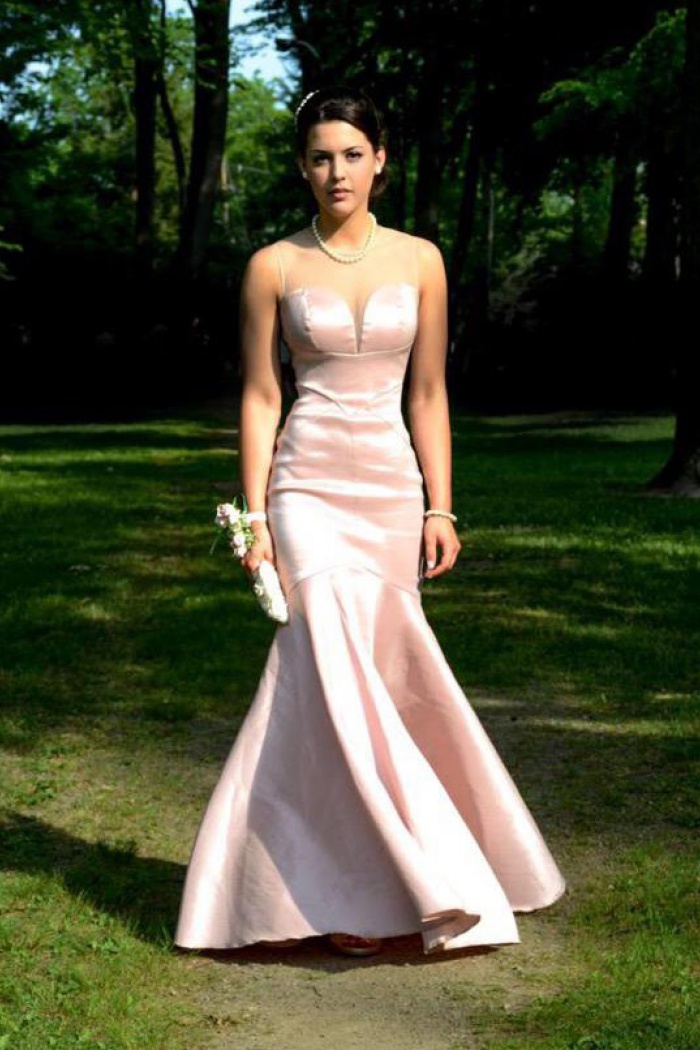 pink dress formal evening