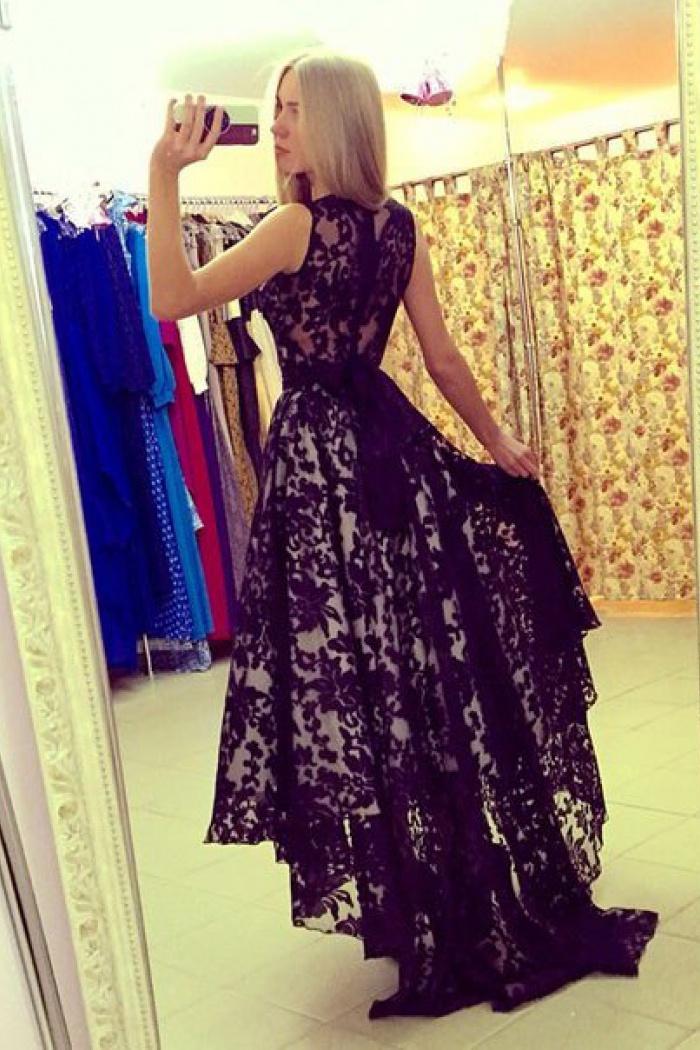 high low evening dresses with sleeves