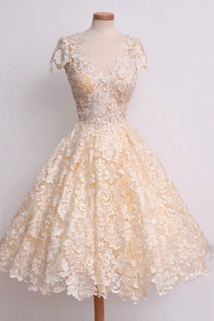 Champagne Vintage Formal Dress