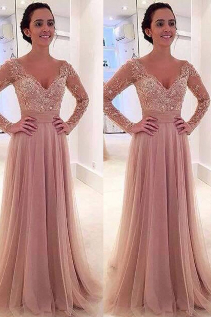 blush formal dresses long