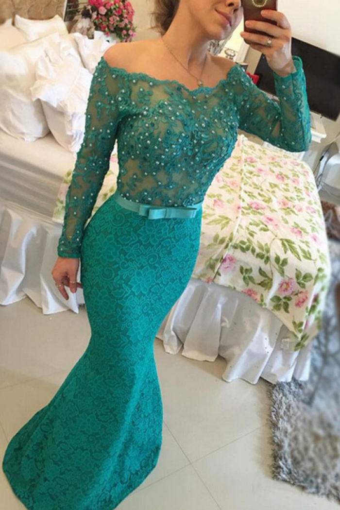 green bateau dress