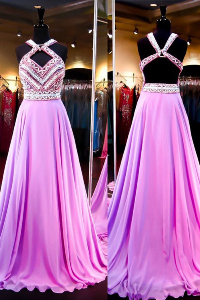 pink and purple prom dress