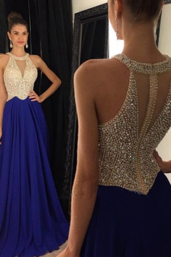 royal blue floor length gown