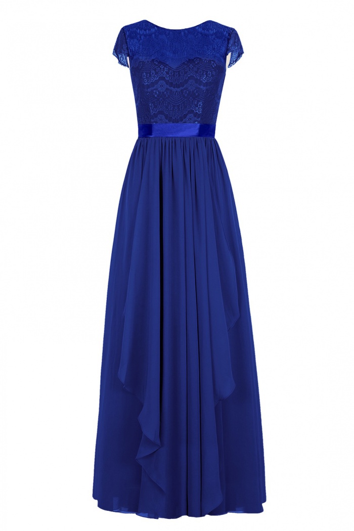 royal blue evening gown with sleeves