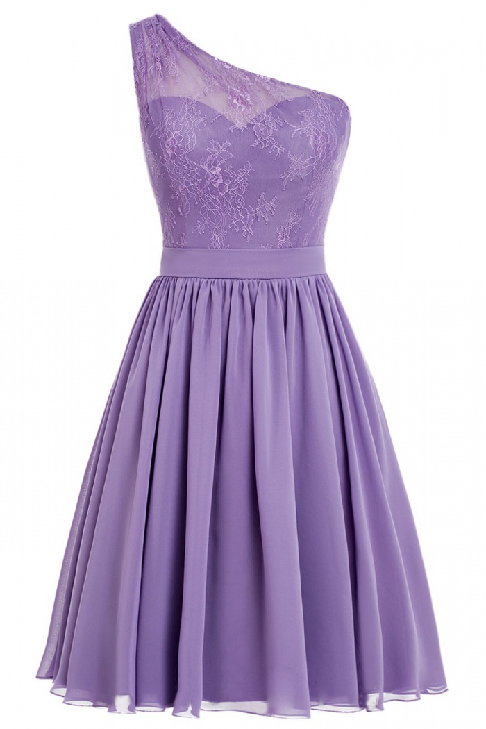 short purple prom dress