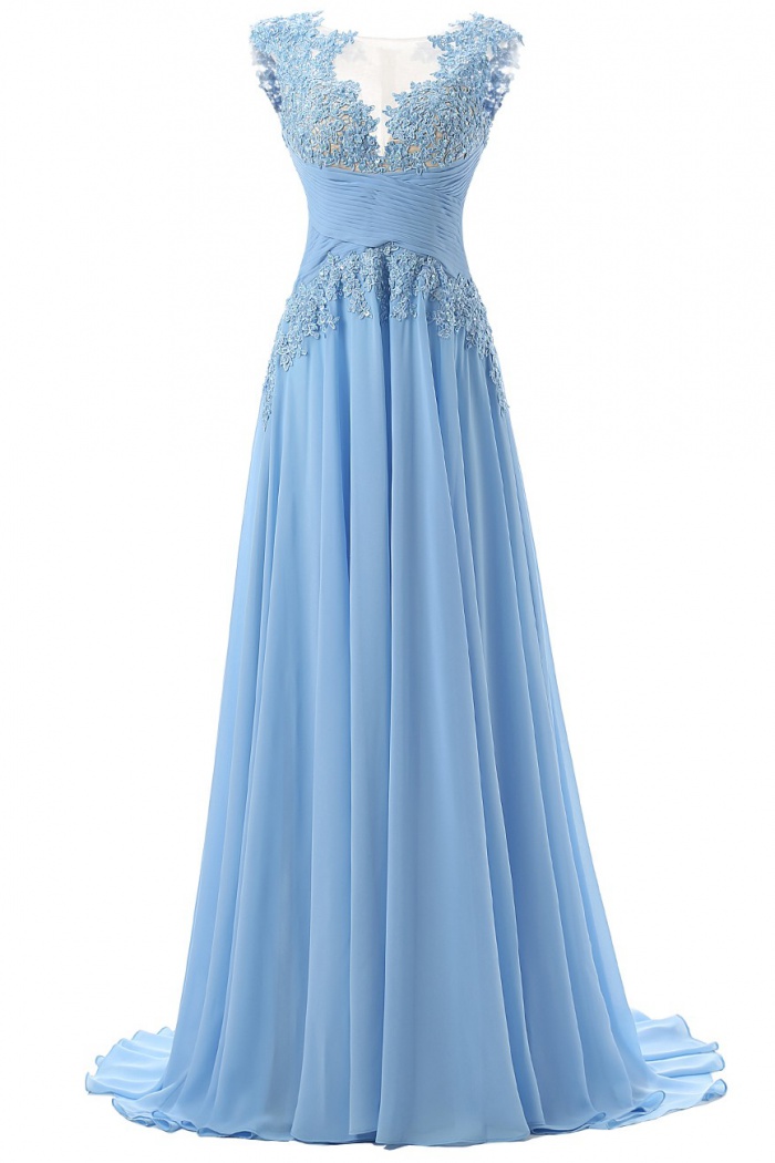 powder blue chiffon dress