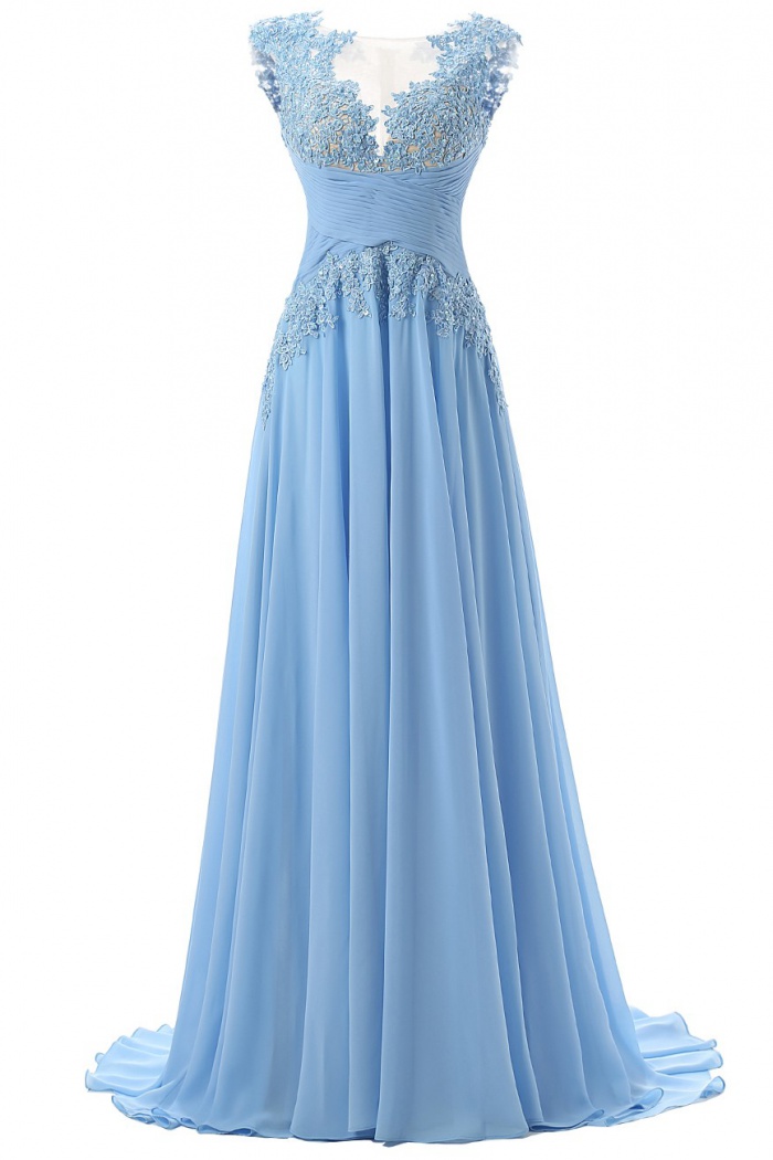 sky blue chiffon dress