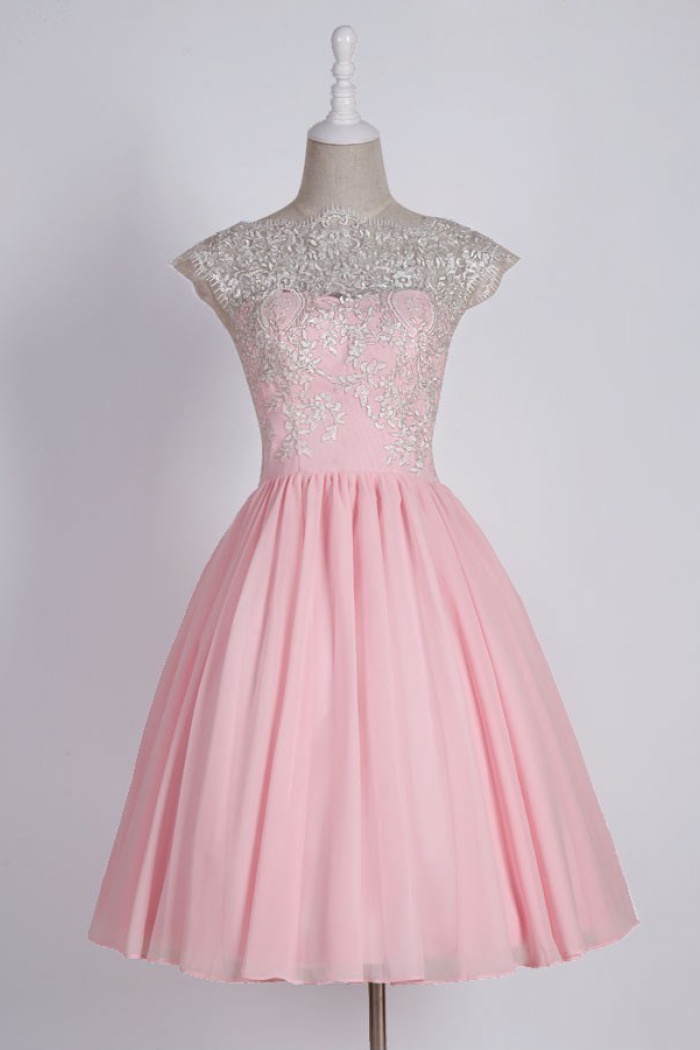 pink simple prom dresses