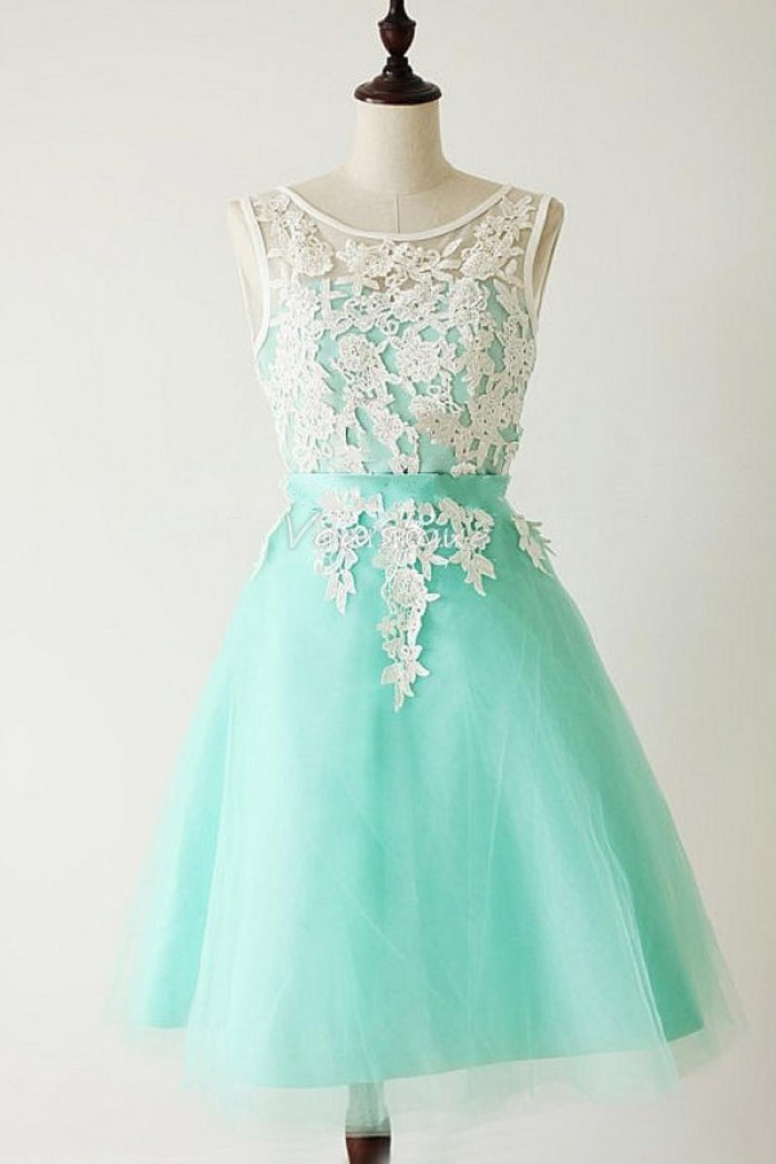 white and mint dress