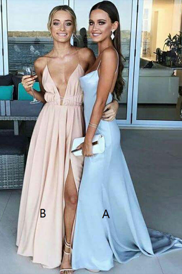 satin dress light blue